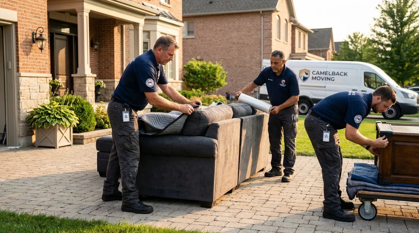 Large estate moving crew wrapping furniture in Vermillion, SD